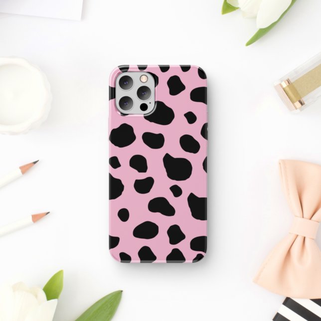 Cow Print, Cow Pattern, Cow Spots, Pink Cow iPhone Case (Creator Uploaded)