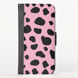 Cow Print, Cow Pattern, Cow Spots, Pink Cow iPhone X Wallet Case