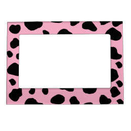 Cow Print, Cow Pattern, Cow Spots, Pink Cow Magnetic Frame