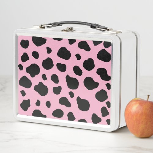 Cow Print Cow Pattern Cow Spots Pink Cow Metal Lunch Box
