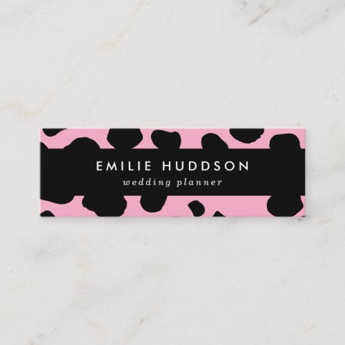 Cow Print Cow Pattern Cow Spots Pink Cow Mini Business Card