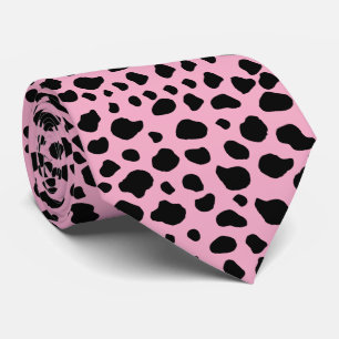 Cow Print, Cow Pattern, Cow Spots, Pink Cow Neck Tie