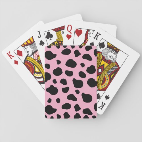 Cow Print Cow Pattern Cow Spots Pink Cow Poker Cards