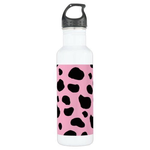 Cow Print Cow Pattern Cow Spots Pink Cow Stainless Steel Water Bottle