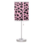 Cow Print, Cow Pattern, Cow Spots, Pink Cow Table Lamp (Left)