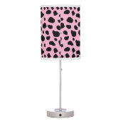 Cow Print, Cow Pattern, Cow Spots, Pink Cow Table Lamp (Back)