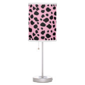 Cow Print, Cow Pattern, Cow Spots, Pink Cow Table Lamp (Right)
