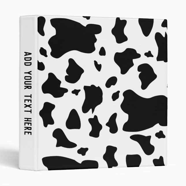 Cow Print Cow Spots 3 Ring Binder (Front/Spine)