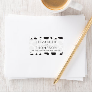Cow Print, Cow Spots, Black And White, Wedding Label