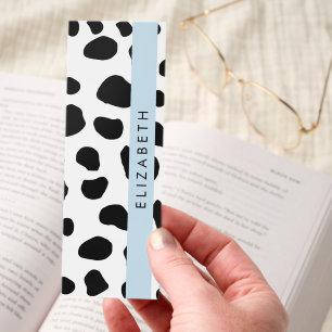 Cow Print, Cow Spots, Black And White, Your Name Bookmarks