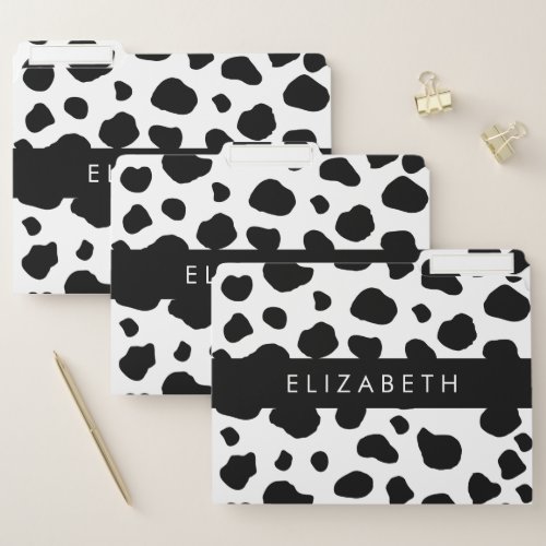 Cow Print Cow Spots Black And White Your Name File Folder