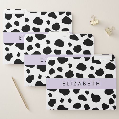 Cow Print Cow Spots Black And White Your Name File Folder