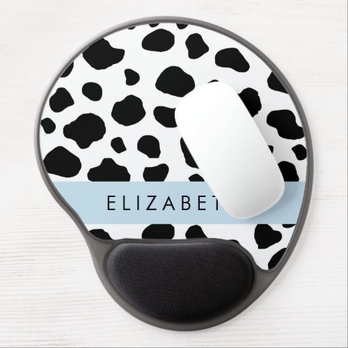 Cow Print Cow Spots Black And White Your Name Gel Mouse Pad