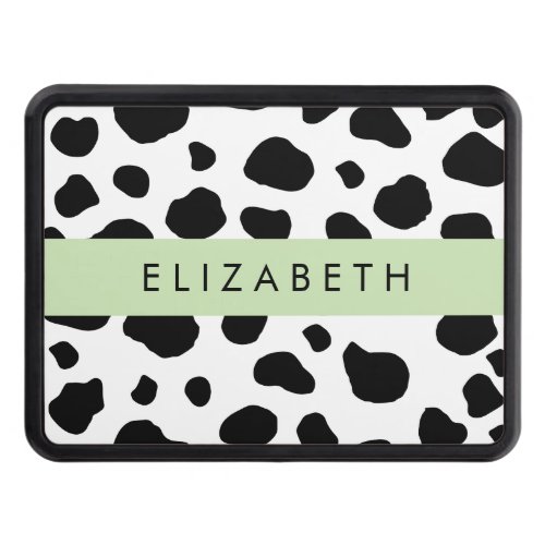 Cow Print Cow Spots Black And White Your Name Hitch Cover