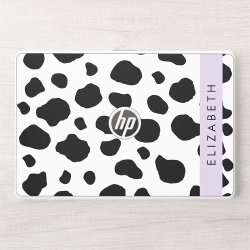 Cow Print Cow Spots Black And White Your Name HP Laptop Skin