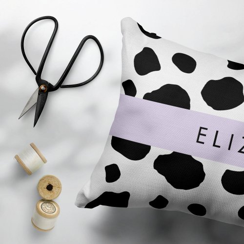 Cow Print Cow Spots Black And White Your Name Pet Bed