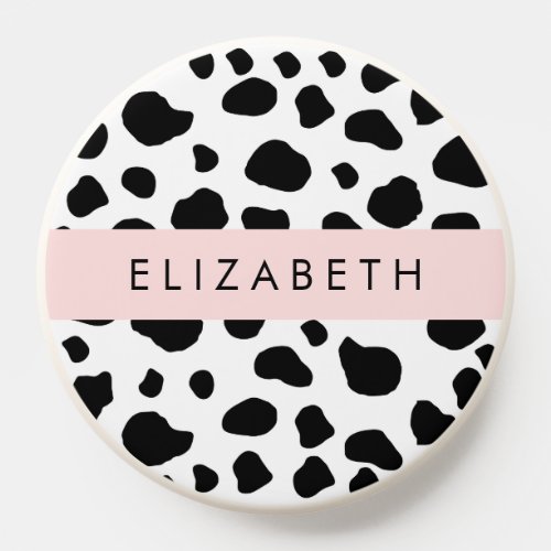 Cow Print Cow Spots Black And White Your Name PopSocket