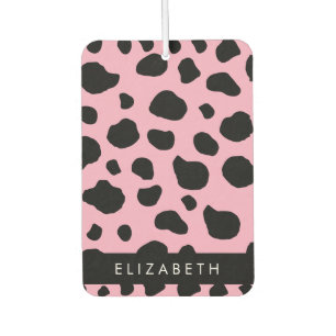 Cow Print, Cow Spots, Pink Cow, Your Name Air Freshener