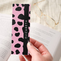 Cow Print, Cow Spots, Pink Cow, Your Name Bookmarks