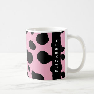 Cow Print, Cow Spots, Pink Cow, Your Name Coffee Mug