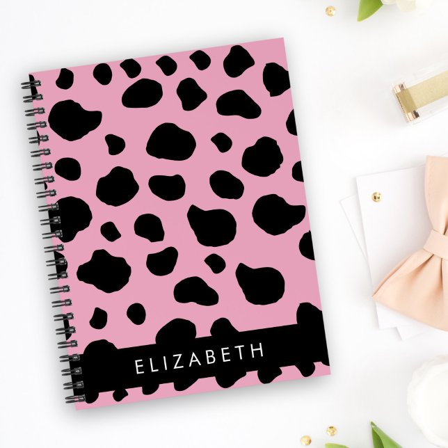 Cow Print, Cow Spots, Pink Cow, Your Name Planner (Creator Uploaded)