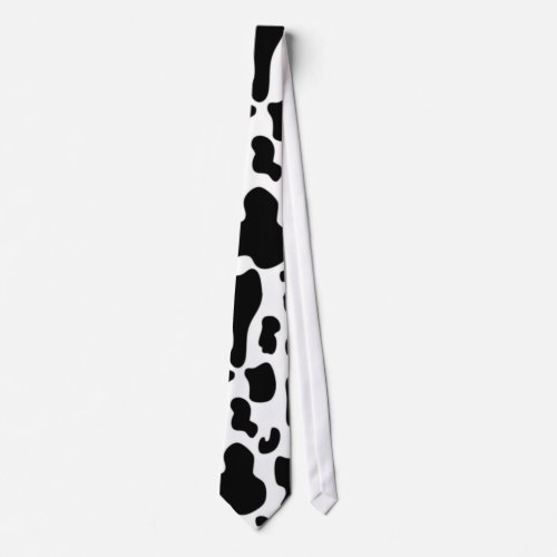 Cow Print _ Cow Spots _ White Black Neck Tie