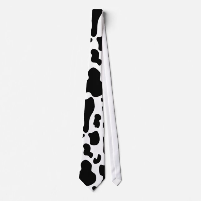 Cow Print - Cow Spots - White Black Neck Tie (Front)