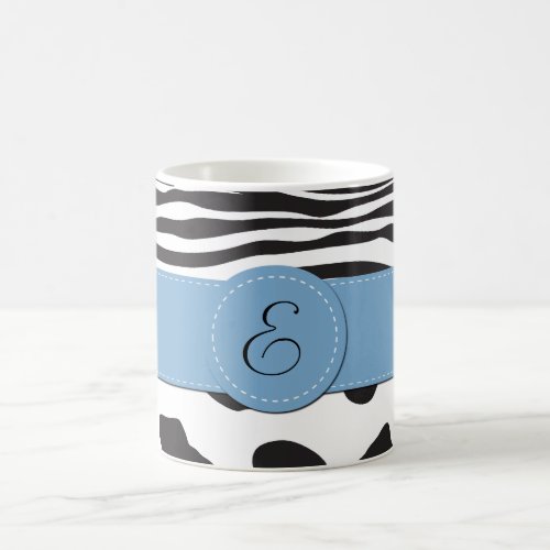 Cow Print Cow Spots Zebra Stripes Monogram Coffee Mug