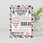 Cow Print Cowgirl Birthday Invitation (Standing Front)