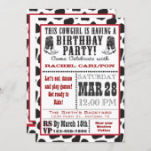 Cow Print Cowgirl Birthday Invitation (Front/Back)