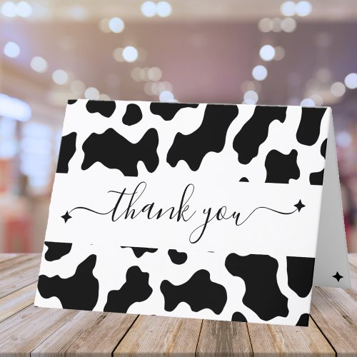 Cow Print Cowgirl Party Wedding Event Thank You