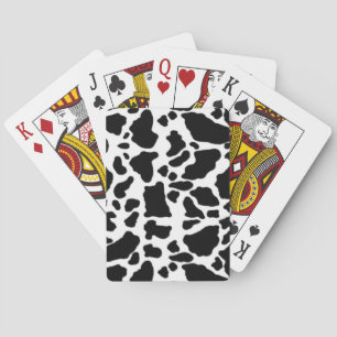 Cow print design, black and white poker cards