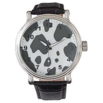 "cow Print" Design Wrist Watch by yackerscreations at Zazzle