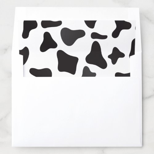 Cow print envelope liner farm birthday invite