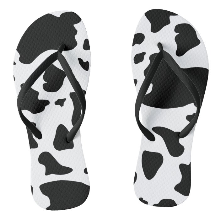 cow print flip flops