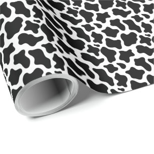 Cow Print Gift Wrapping Paper - Black & White