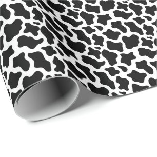 Cow Print Gift Wrapping Paper - Black & White