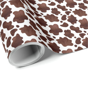 Cow Print Gift Wrapping Paper - Brown & White