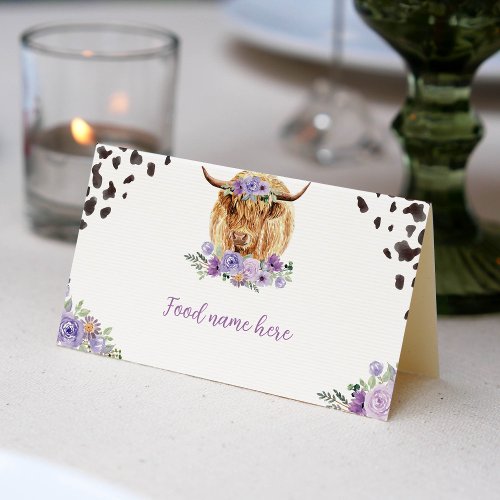 Cow Print Girl Birthday Party Place Card