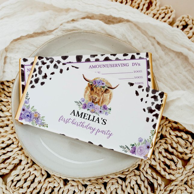 Cow Print Girl Hershey Bar Favors (Creator Uploaded)
