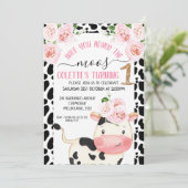 Cow Print Have You Heard The Moos 1st Birthday Invitation (Standing Front)