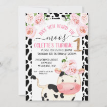 Cow Print Have You Heard The Moos 1st Birthday Invitation
