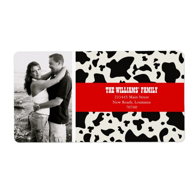 Cow Print Label (Front)