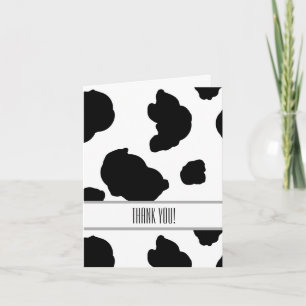 Cow Print Letterpress Thank You Card