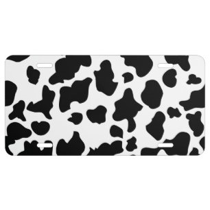 Cow Print License Plate