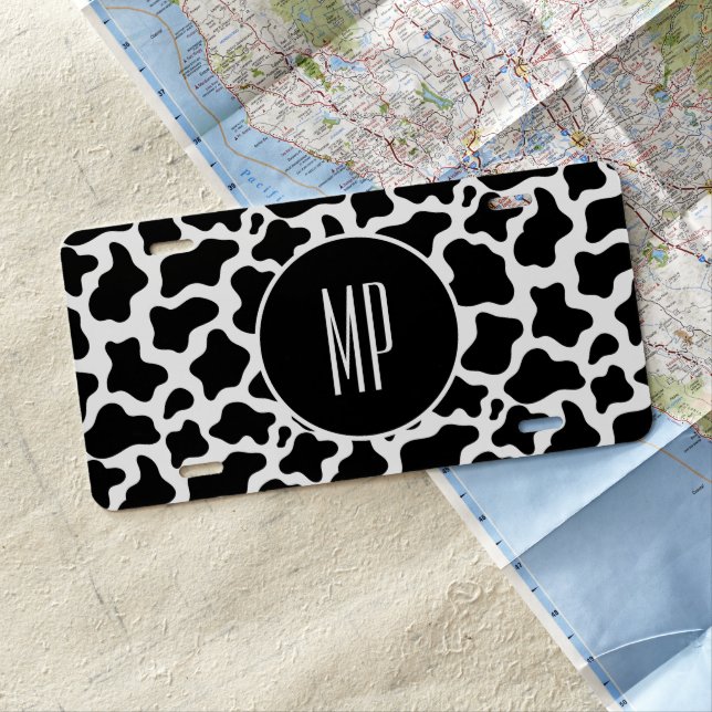 Cow Print License Plate (In Situ)