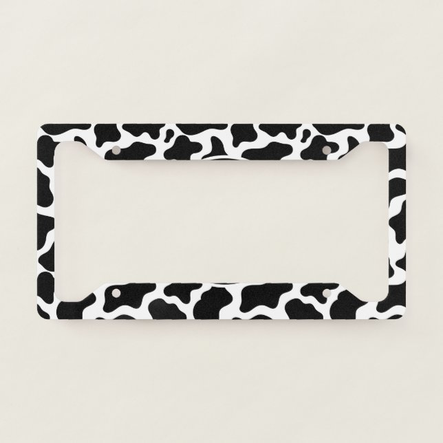 Cow Print License Plate Frame (Front)