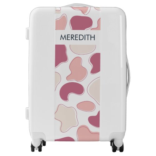 Cow Print Luggage Abstract Pattern Pink Beige