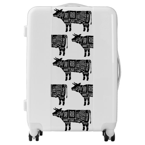 Cow print luggage beef Meat Cutting sihouette 