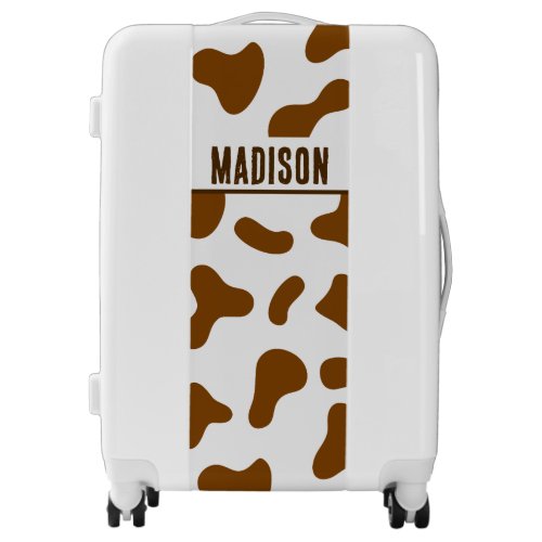 Cow print luggage brown spots pattern 